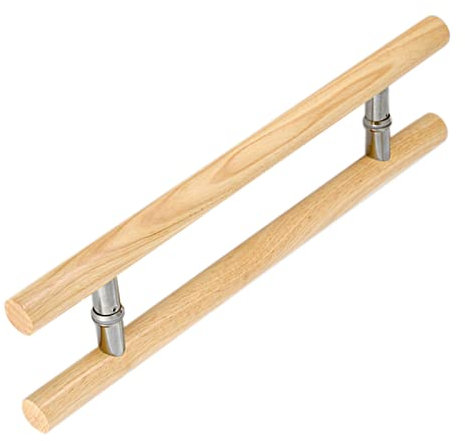 ZVALIEVYE Poignées de Porte de Douche Coulissantes En Forme de H, Salle D'Étude, Atelier, Poignée Simple En Bois Massif, Poignée de Porte Lisse Double Face/Style 2/60 Cm/23,6 Pouces