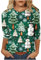 Keepink Weihnachtshemden für Damen, lässig, hässlich, Weihnachtspullover, Baggy Rundhalsausschnitt, 3/4-Ärmel, T-Shirt, Übergröße, elegant, elegant, Tunika, Bluse, Workout, Pullover, 22 x Grau, 10