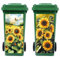 Peacoblue Wheelie Bin Stickers 2 Sheets Sunflowers Sticky Dustbin Stickers, 38x82cm Waterproof Self Adhesive Large Decal for Bins, Driveway, Garden, Outdoor, Indoor Decoration