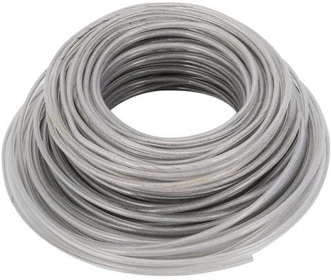 Filo di acciaio per decespugliatore, 2,4 mm x 50 m, filo in acciaio, filo di nylon per tagliaerba e erbacce