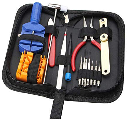 Watch Repair Kit with Carrying Case,Watch Battery Replacement and Link Remover Tool for Repairing Quartz Mechanical Wrist Watch,and More