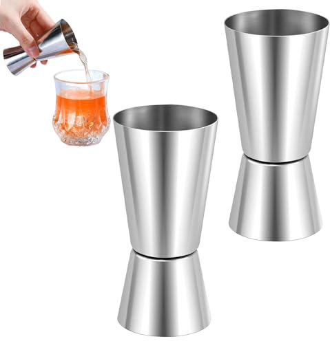 2 Stück Cocktail Messbecher,Messbecher Cocktail,Cl Messbecher Cocktail,Jigger,Cl Messbecher,Cocktail Messbecher,2cl 4cl,Barmass Cocktailmessbecher,Edelstahl,Schnaps Ausgiesser