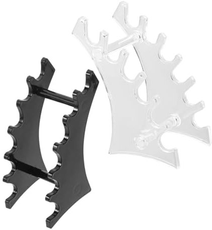 VICASKY 2Pcs Slot Horizontal Makeup Brush Organizer Pen Display Stand Elegant Brush Drying Rack for Vanity Workspace Compact Versatile Holder for Paintbrushes Ballpoint Pens