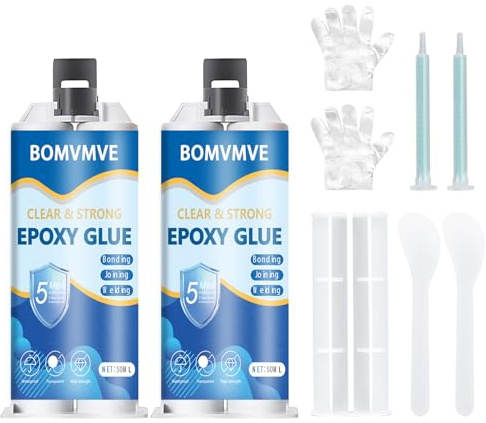 Epoxidkleber 100ml, 5 Minuten Kraftkleber, Transparent Epoxy Kleber, 2k Kleber Extra Stark, Epoxidharz K-leber, für Reparieren Metall, Kunststoff, Holz, Stein, Keramik, Glas, Fliesen