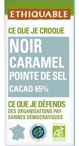 Tablette De Chocolat Noir Caramel Sel Pérou Haïti Bio ETHIQUABLE - la tablette de 100g Lot De 4 - Par Lot