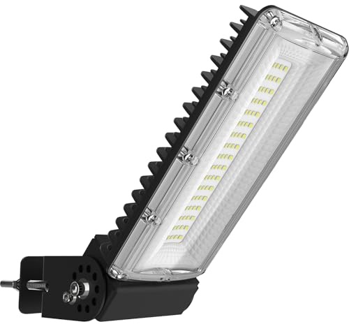 HOPEDAMAI 50W LED Straßenlaterne, Kaltweiß 6500K 7000LM Flutlicht | IP67 Wasserdicht & Robust, flackerfrei, 6kV Blitzschutz. Einfache Montage, festverdrahtet, 180° verstellbar für Garage
