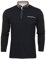 Xact Men's Long-Sleeved Polo T-Shirt, 100% Cotton Pique, Slim Fit, Contrast Button-Down Collar (Navy) M