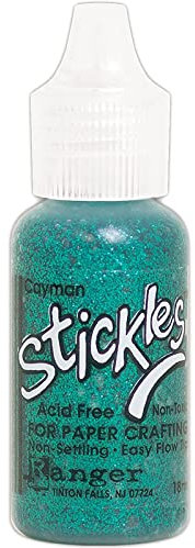 Ranger Cayman Stickles Glitter Glue, Synthetic Material, Turquoise, 2.5 x 2.5 x 7.5 cm