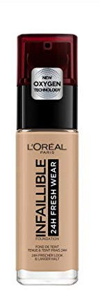 L'Oréal Paris Infaillible 24H Fresh Wear Make-up 230 Radiant Honey, hohe Deckkraft, langanhaltend, wasserfest, atmungsaktiv, 30ml