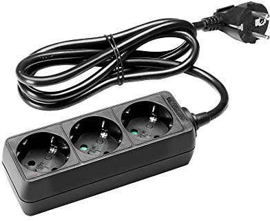 Adam Hall Cables PDU 3 5M - Steckdosenleiste, 3-Fach, ohne Schalter, schwarz, 5m