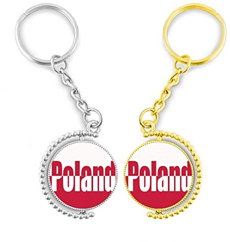 DIYthinker Flagge Polen Name Ring Metall vergoldet Schlüsselanhänger