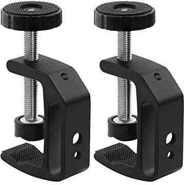 LEADRISE Universal C-Clamp with 1/4 and 3/8 Thread Hole for Desktop Mount Holder LCD Monitor Flash Desks Carts Benches Worktables (2)