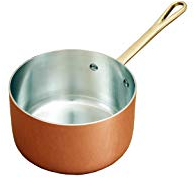 Casserole haute professionnelle en cuivre étamé à un manche 16 cm