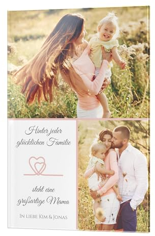 CHRISCK design Fotocollage beste Mama Geschenk zum Muttertag - Muttertagsgeschenk personalisiert - Geburtstagsgeschenk Fotogeschenke Freundin Freunde Partner Freund - Bilder Collage selbst gestalten