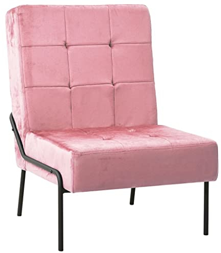 vidaXL Relaxstuhl Sessel Relaxsessel Polsterstuhl Polstersessel Wohnzimmerstuhl Esszimmerstuhl Küchenstuhl Stuhl Lounge 65x79x87cm Rosa Samt
