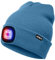 ATNKE LED Beleuchtete Mütze,Wiederaufladbare USB 4 LED Rot und Blau Leuchten Blinkender Laufmütze mit Licht Extrem Heller Lampe Winter Warme für Herren und Damen Geschenke/Magnolia Blue