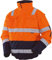 Vizwell Warnschutz Pilotenjacke 2 in 1 Arbeitsjacke Warnjacke Warnschutzjacke mit Schulterreflektorstreifen (M, leuchtorange-marine)