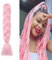 Cybelleza 60cm Extension Treccine Treccia Africane Capelli Finti Sintetici Finti Lunghi Ombre Intrecciare Jumbo Braids 1 Ciocca Crochet Twist Bellezza (Rosa Pink)