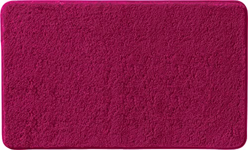Erwin Müller Badematte, Badteppich, Badvorleger Rhodos Uni rutschhemmend Fuchsia Größe 60x100 cm - ultraweich, extrem saugfähig, flusenarm