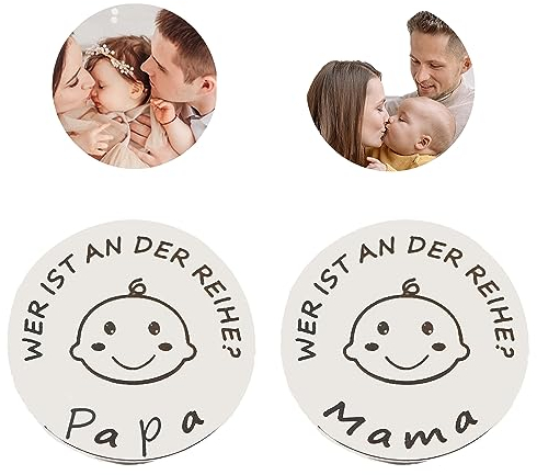 Lustige Entscheidungsmünze für neue Eltern Neue Papa Mama Geschenke Entscheidungsmünze,Taufgeschenke für mädchen jungen,Neue Eltern Geschenk um eine Entscheidung zu treffen (Silber)