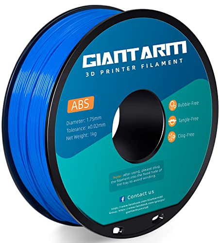 GIANTARM ABS Filament 1.75mm, 3D Drucker Filament 1KG 1 Spule, Durchmessertoleranz +/- 0.02mm, ABS Blau
