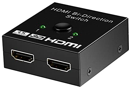 Eono HDMI Splitter HDMI Switch, 4K Bidirektional Switch 2 in 1 Out oder 1 in 2 Out Verteiler, Unterstützt Kompatibel mit HD TV Fire Stick Xbox PS3 PS4