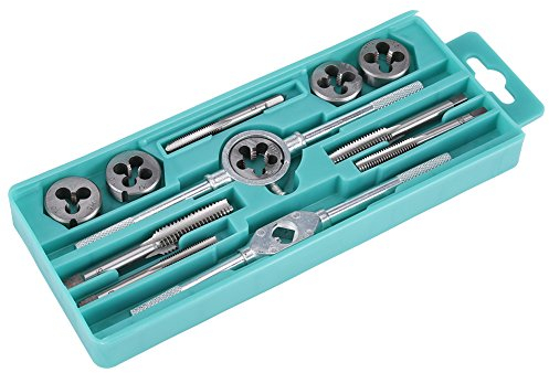 Juego de Machos y Terrajas M6-M12 Juego de Herramientas Manual con Caja para procesamiento de Roscar Cortar Tuercas Aterrajar