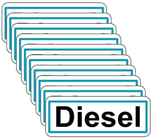 Haobase 10 Stück Diesel und Benzin Zeichen Aufkleber - Selbstklebendes Vinyl - 6.5 cm x 2.5 cm (Diesel)