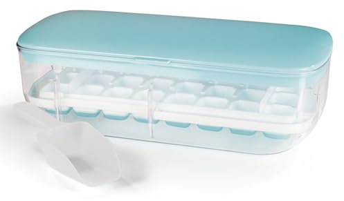 GOURMETmaxx Eiswürfelbehälter | 2-in-1 Funktion Maker-Form & Aufbewahrungsbox | Inkl. Schaufel & Ausstechgitter für bequemes/einfaches Entnehmen | Verschließbar & Stapelbar [BPA-frei]