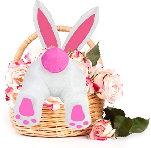 Osterkranz mit Hase Hintern, Osterkranz mit Hasenohren Butt, Osterkranz mit Hasenohren Dekorationen, Osterhasenkranz Osterkranz Mit Hasenpopo, Bunny Butt Plüschkranz Ostern Dekor Für (Rosa, One Size)