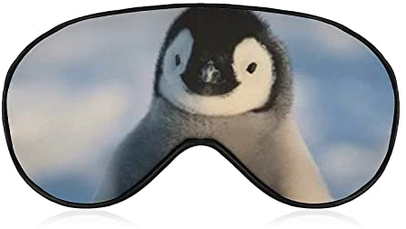 Seiden-Augenmaske Pinguin-Kunst-Schlafmaske 3D-Augenabdeckung für Reisen/Nickerchen/Yoga/Flugzeug/Nacht, Schlafaugenmaske Augenabdeckung mit elastischem Band