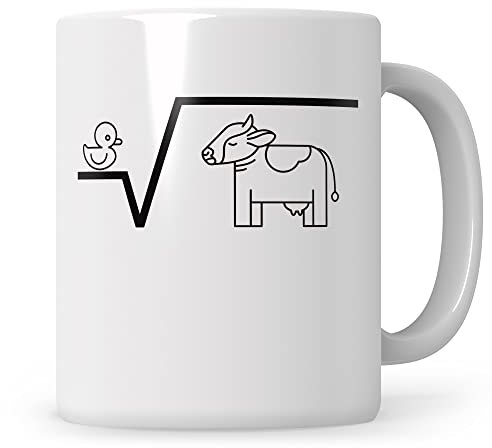 Sweetify N-te Racine de Q Canard Racine Vache Drôle Mathématiques Tasse Drôle Mathématiques Professeur de Mathématiques avec inscription en allemand