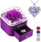 Vera Rosa Eterna con Collana, Donna Regalo Compleanno, Fiore Conservato Rose Stabilizzata Scatola di Gioielli, San Valentino Anniversario Festa della Mamma Regalo per Moglie Madre Fidanzata Nonna