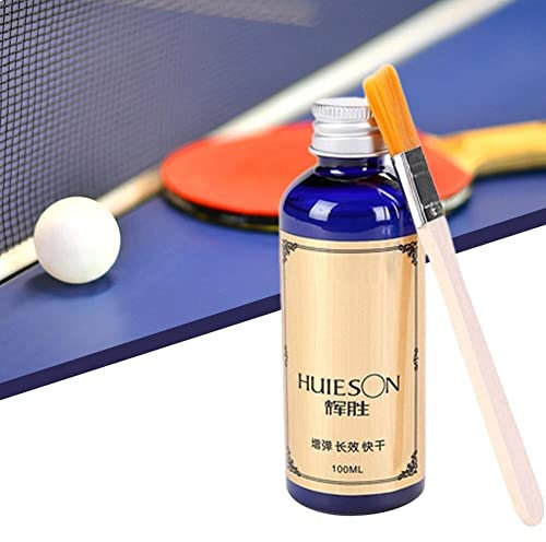 Wudaizhi Colle Professionnelle Ultra Rapide de 100 ML avec Pinceau spécial - Colle pour revêtements de Raquette de ping-Pong - Accessoire pour ping-Pong