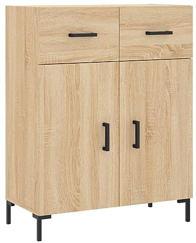 vidaXL Sideboard, Kommode mit viel Stauraum, Highboard Wohnzimmerschrank mit Türen Metallbeinen, Schrank Anrichte Beistellschrank, Sonoma-Eiche Holzwerkstoff