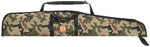 Granori Abschließbare Waffentasche gepolstert für Luftgewehr bis 135 cm | Gewehrfutteral Jagd Waffen Gewehrtasche Futteral mit Außentasche und Tragegurt (Camouflage)