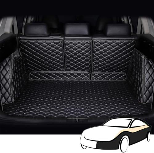 Auto Leder Kofferraumwanne Kofferraummatte für VW Tiguan II 5-seat SUV 2016-2021 2022 2023 2024 Trunk Mat Boot Mats VollstäNdige Einkreisung Schutzmatten ZubehöR,Blackstyle