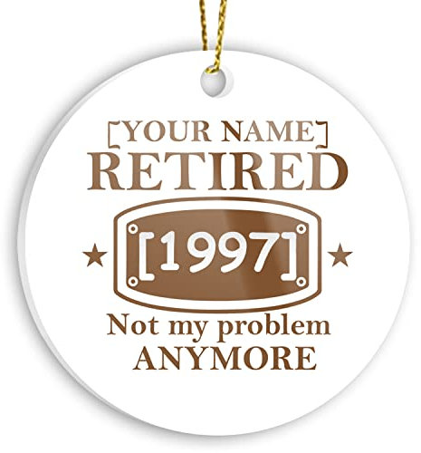 Colgante Adornos Arbol Navideños Cerámica Colgante Decoración De Árbol De Navidad Adorno Personalizado De Jubilado Ya No Es Mi Problema con Nombre Y Año
