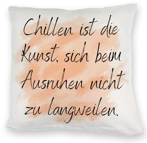 speecheese Chillen Kuschelkissen mit Spruch EIN bequemes DekoKuschelkissen für entspannte Momente witziges Motiv Junge Männer Frauen Teenager Einweihungsparty