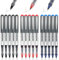 TRUEIN Tintenroller Stifte 0.5mm, 15 Flüssigtinte Rollerball Stift, Gelschreiber, Schnelltrocknende Kugelschreiber zum Schreiben, Notizen Machen, Zeichnen, Schule, Bürobedarf (Rot Blau Schwarz)