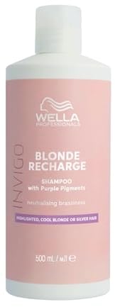 Wella Professionals Invigo Blonde Recharge Shampoo – Silbershampoo für blondiertes Haar – entfernt Gelbstich und belebt Blondtöne – mit Vitamin E – 500 ml