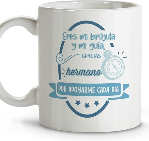 LolaPix Regalos hermanos boda. Tazas originales para regalar. Regalo hermano. Regalos para hermanos. Taza cerámica 330 ml.