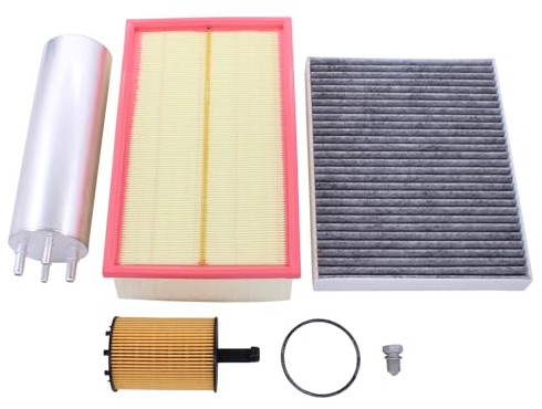 Filtersatz Filterset Luftfilter Innenraumfilter Ölfilter Kraftstofffilter Ölablassschraube Filter Ablassschraube Filtereinsatz Verschlussschraube Ölwanne für Transporter T5 für Multivan T5 2.5 1.9 TDI