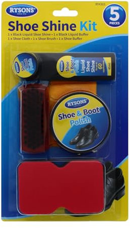 Rysons Kit cirage de chaussures 5 pièces, Noir , Taille unique
