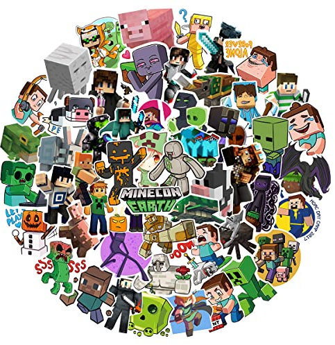 100 Stück Mine-Craft Aufkleber, Cooles Wasserdichtes Vinyl-Aufkleber-Set – Perfekt für Laptops, Skateboards, Reisekoffer, Wasserflaschen, Autos, Fahrräder und mehr