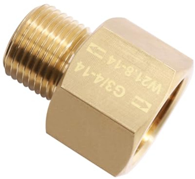 Rhghfujhgy CO2-Soda-Zylinder-Stream-Gewinde Wandelt Adapter-Soda-Zylinder-Adapterventil Um, Passend zum Quooker Cube-Tank, Innengewinde G3/4 auf Außengewinde W21,8