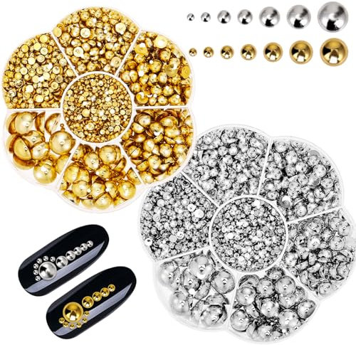 5300 Stück Glitzersteine Nägel, Nagel Perlen und Glitzersteine, Halbrunde Perlen Nägel Strasssteine für Textilien, Glitzersteine zum Basteln Kristall Strasssteine, Flatback Rhinestones für Nagel/DIY