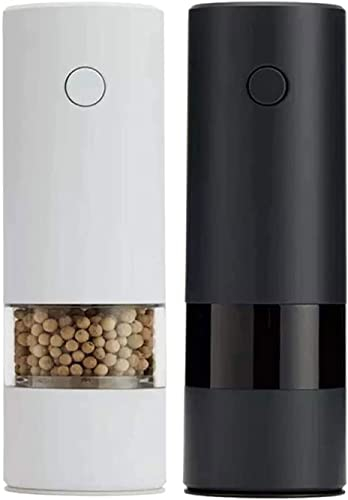 YYOUTOU Electric Pepper Grinder set of 2, Automatic Salt and Pepper Mill Grinder, Battery Powered, 5 Gears Adjustable Coarseness