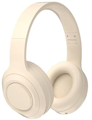FIEQUIP Wireless headband bluetooth headset gaming with microphone high audio quality for tv watching cheap noise cancelling Compatible with mobile phones, laptops, tablets (Rock white)