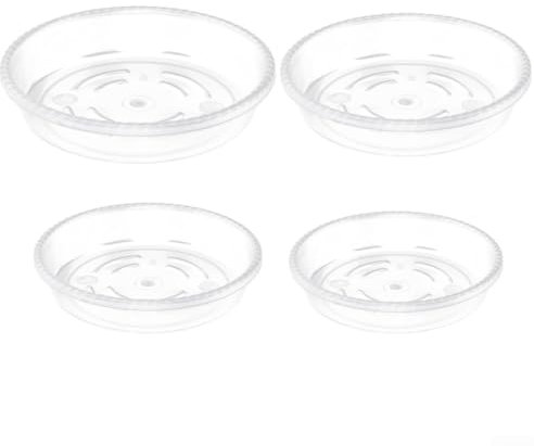 Confezione da 5/10 piattini per piante, in plastica trasparente resistente, per interni ed esterni, giardino, piante da fiori, piattini e sottovasi, 15,2 cm, 5 pezzi